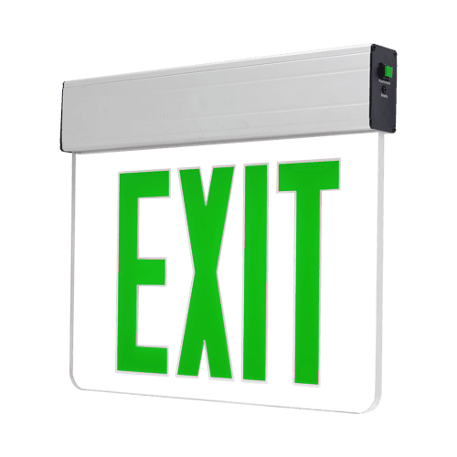 Edge-Lit Exit Sign (Green, Clear)