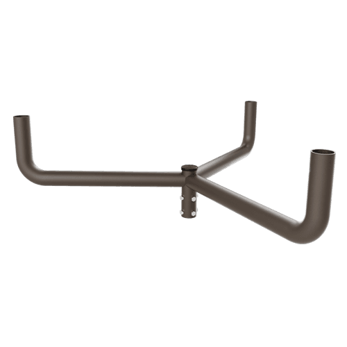 Large bullhorn tenon for round pole (3 fixtures)