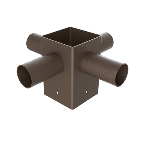 Horizontal square pole tenon (4 fixtures)